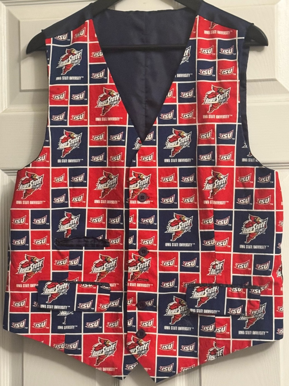 ISU  Iowa State University  Red & Navy Logo Vest
